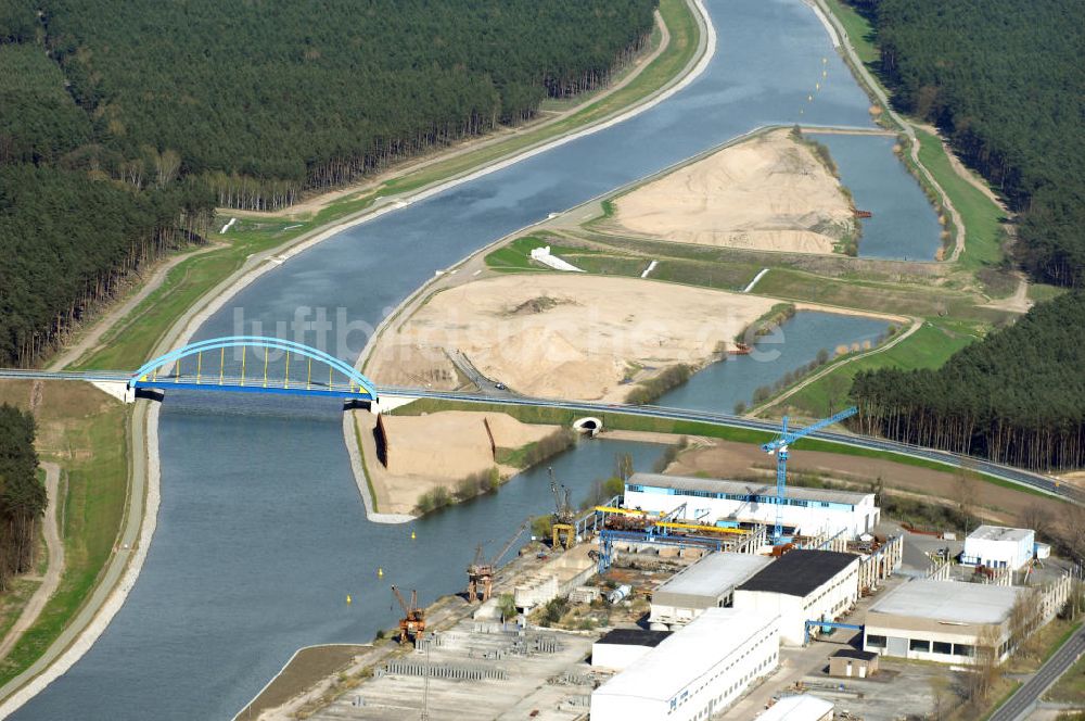 Eberswalde von oben - Neuer Verlauf des Oder-Havel-Kanals nördlich von Eberswalde