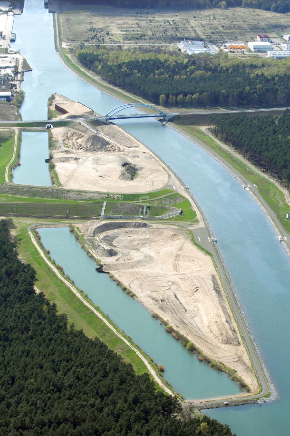 Luftaufnahme Eberswalde - Neuer Verlauf des Oder-Havel-Kanals nördlich von Eberswalde