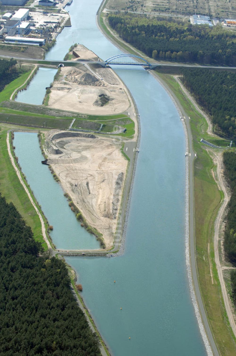 Eberswalde von oben - Neuer Verlauf des Oder-Havel-Kanals nördlich von Eberswalde