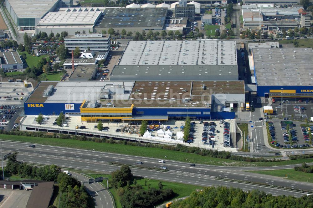 Luftaufnahme Ludwigsburg - Neueröffnetes IKEA Einrichtungshaus in Ludwigsburg