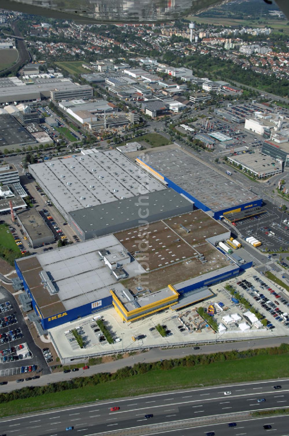 Luftbild Ludwigsburg - Neueröffnetes IKEA Einrichtungshaus in Ludwigsburg