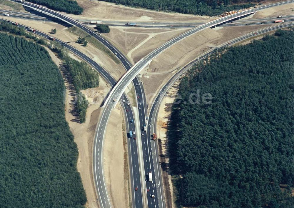 Luftbild Michendorf bei Potsdam - Neues Autobahnkreuz Michendorf - Potsdam