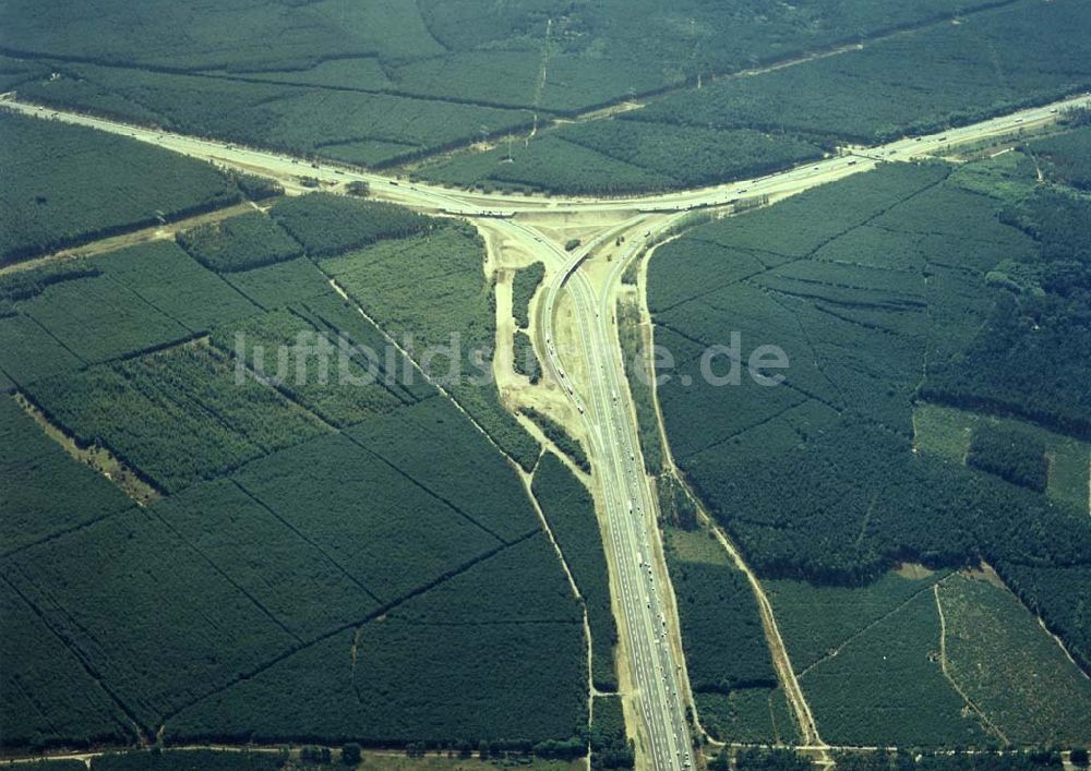 Luftbild Michendorf bei Potsdam - Neues Autobahnkreuz Michendorf - Potsdam