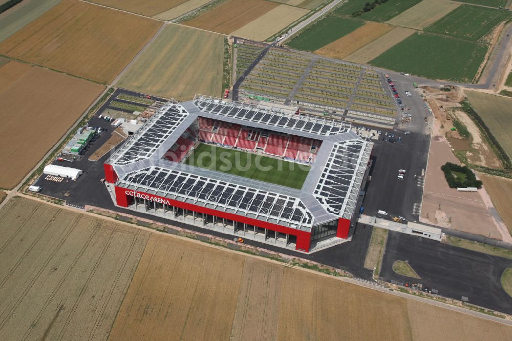 Mainz von oben - Neues eingeweihtes Fußball- Stadion Coface-Arena in Mainz