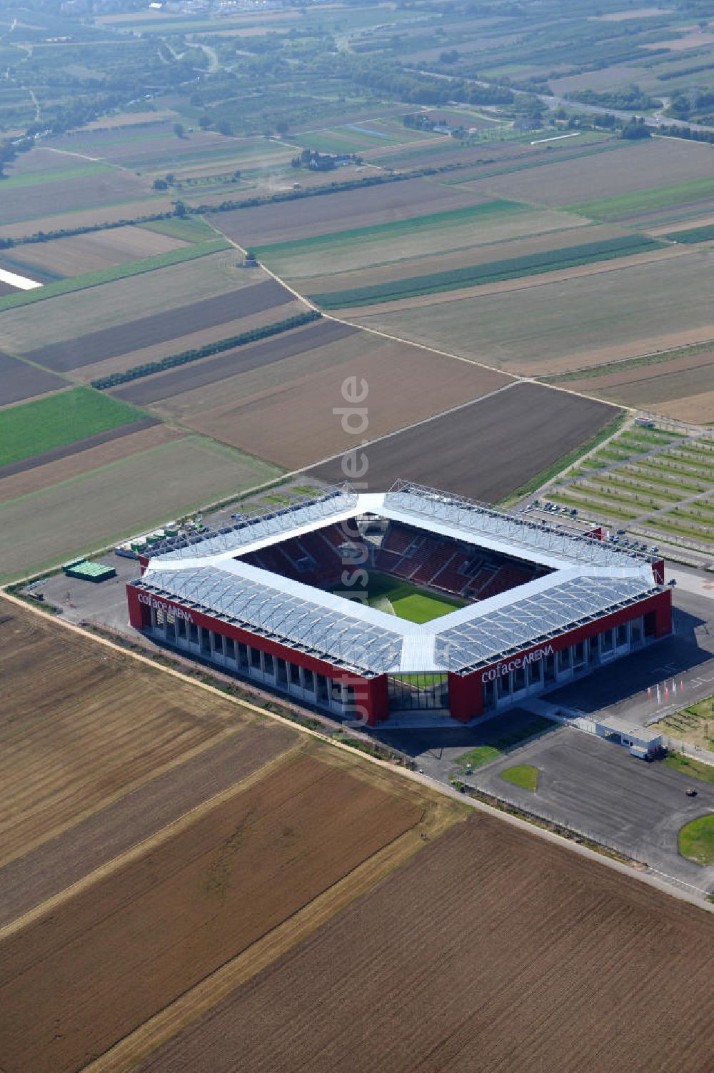 Mainz von oben - Neues eingeweihtes Fußball- Stadion Coface-Arena in Mainz