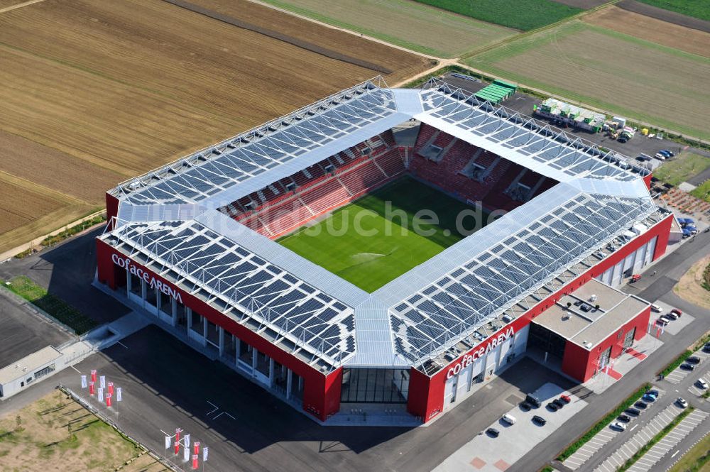 Mainz von oben - Neues eingeweihtes Fußball- Stadion Coface-Arena in Mainz