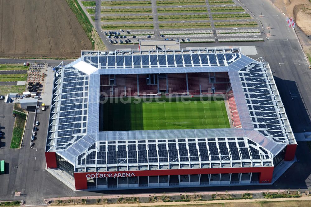 Mainz von oben - Neues eingeweihtes Fußball- Stadion Coface-Arena in Mainz