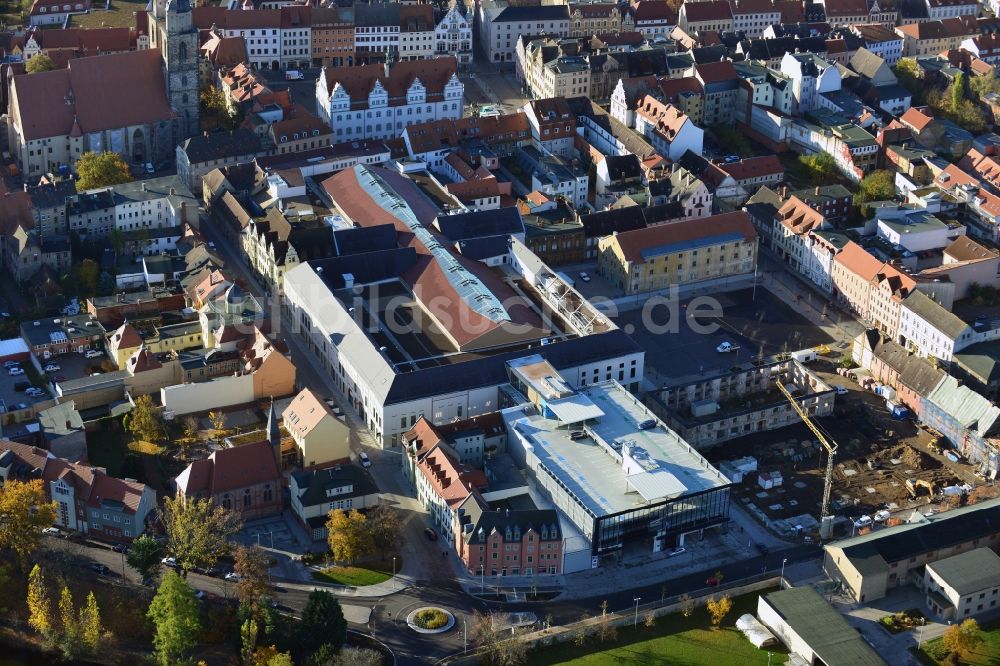 Wittenberg von oben - Neues Einkaufszentrums Arsenal in der Innensatdt von Wittenberg in Sachsen-Anhalt