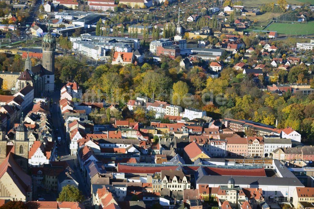 Wittenberg von oben - Neues Einkaufszentrums Arsenal in der Innensatdt von Wittenberg in Sachsen-Anhalt