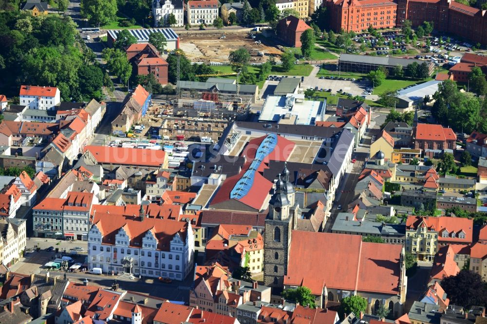 Wittenberg von oben - Neues Einkaufszentrums Arsenal in der Innensatdt von Wittenberg in Sachsen-Anhalt