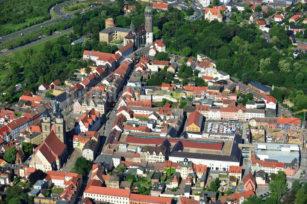 Luftaufnahme Wittenberg - Neues Einkaufszentrums Arsenal in der Innensatdt von Wittenberg in Sachsen-Anhalt