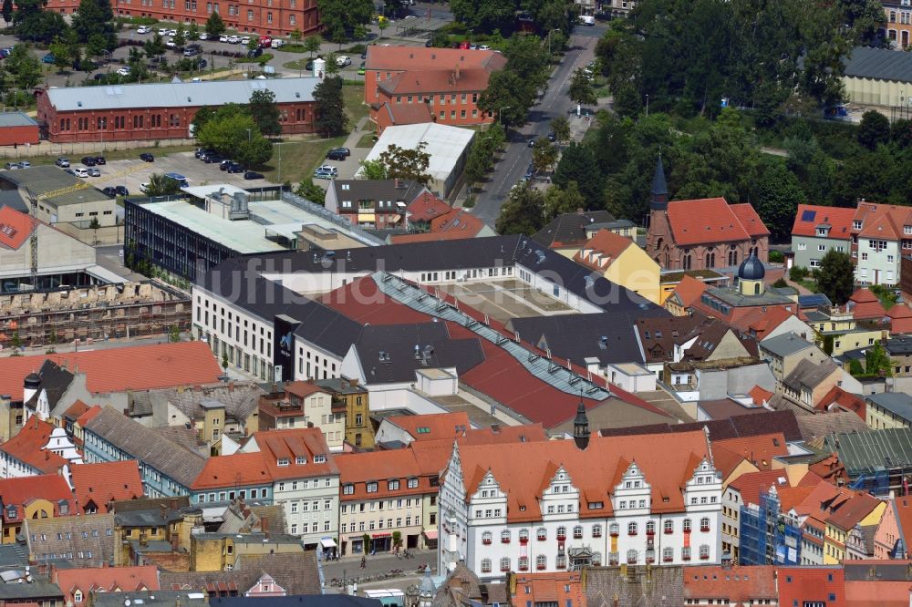 Wittenberg aus der Vogelperspektive: Neues Einkaufszentrums Arsenal in der Innensatdt von Wittenberg in Sachsen-Anhalt