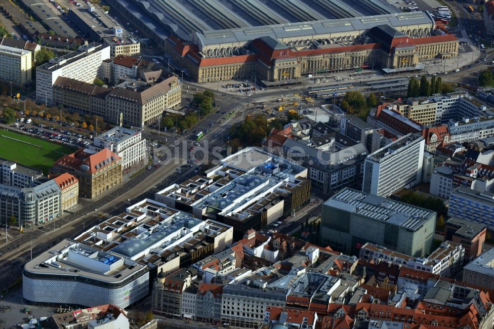 Luftaufnahme Leipzig - Neues Einkaufszentrums Höfe am Brühl in Leipzig im Bundesland Sachsen