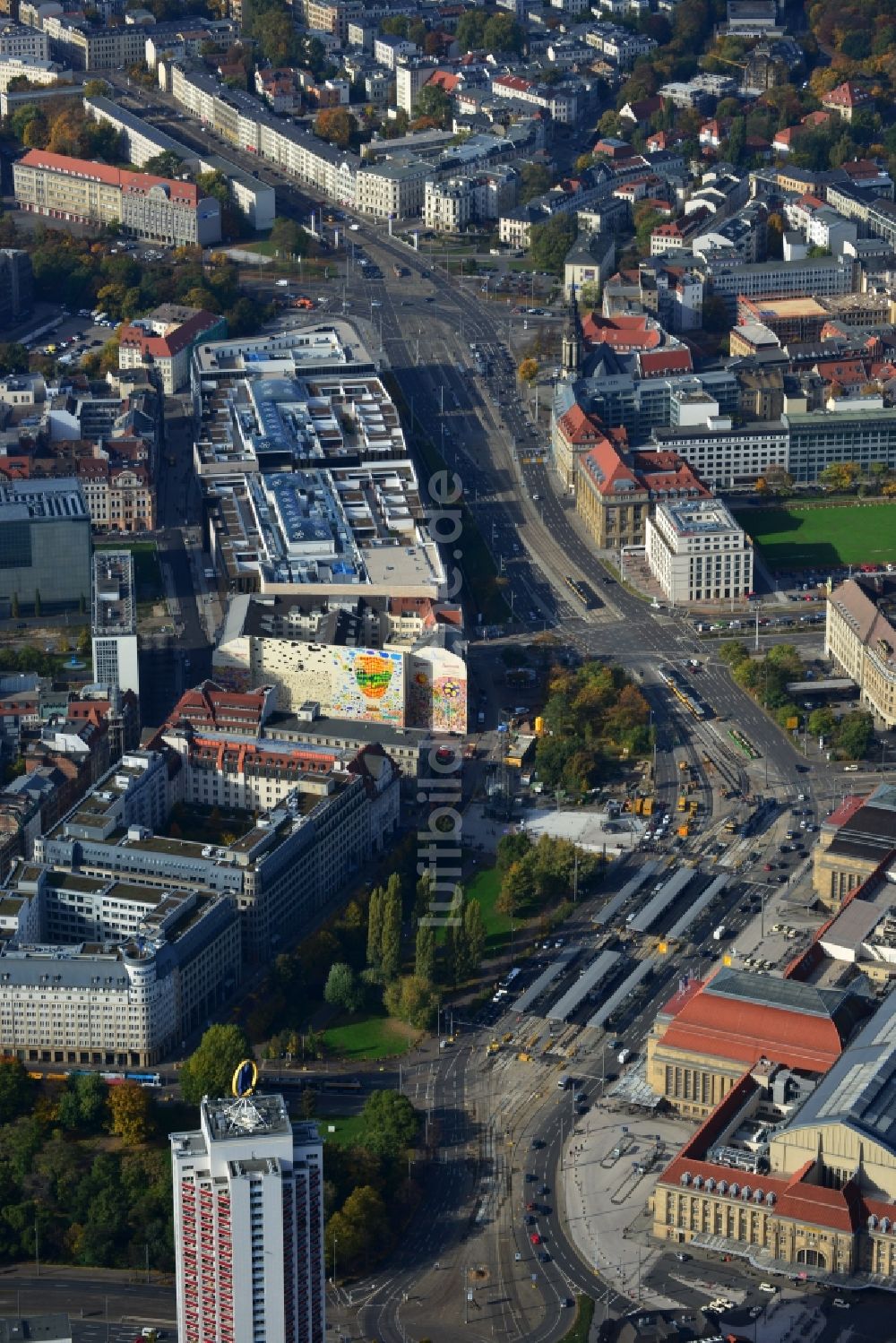 Luftbild Leipzig - Neues Einkaufszentrums Höfe am Brühl in Leipzig im Bundesland Sachsen