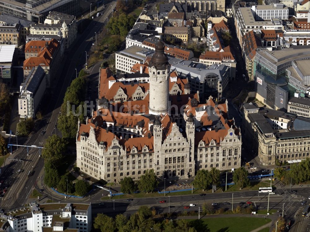 Leipzig von oben - Neues Rathaus in Leipzig im Bundesland Sachsen