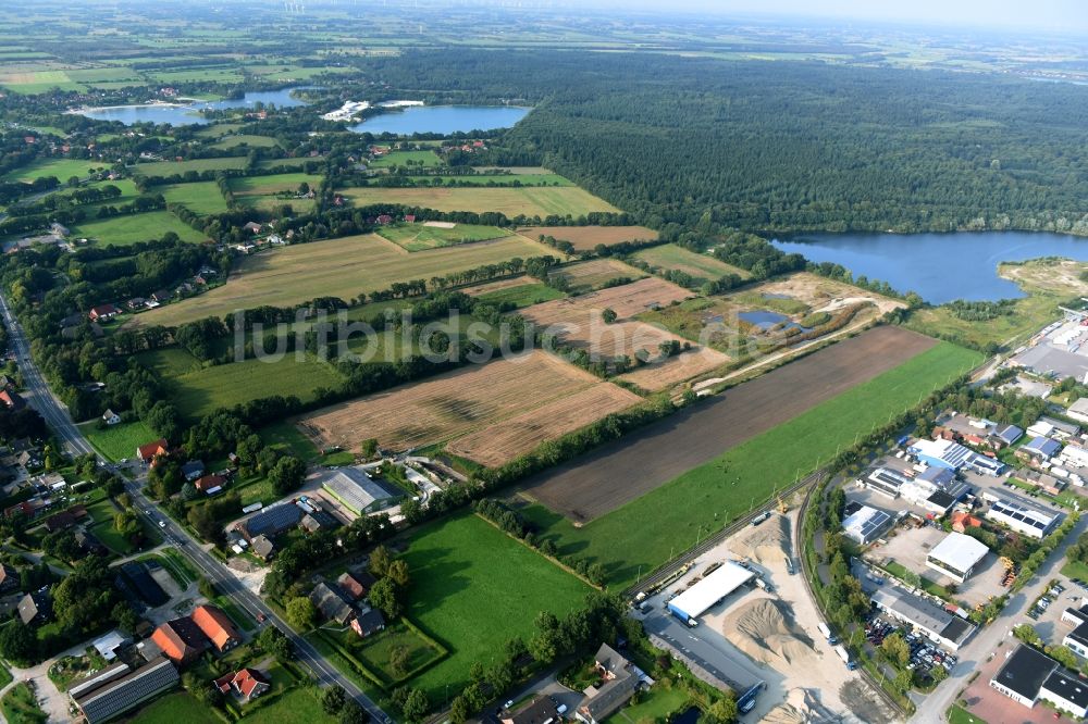 Aurich von oben - Neues Sangruben-Gelände in Aurich im Bundesland Niedersachsen