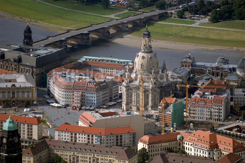 DRESDEN von oben - Neumarkt und Frauenkirche Dresden