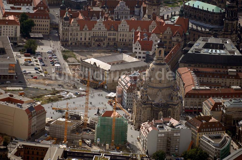 DRESDEN von oben - Neumarkt und Frauenkirche Dresden