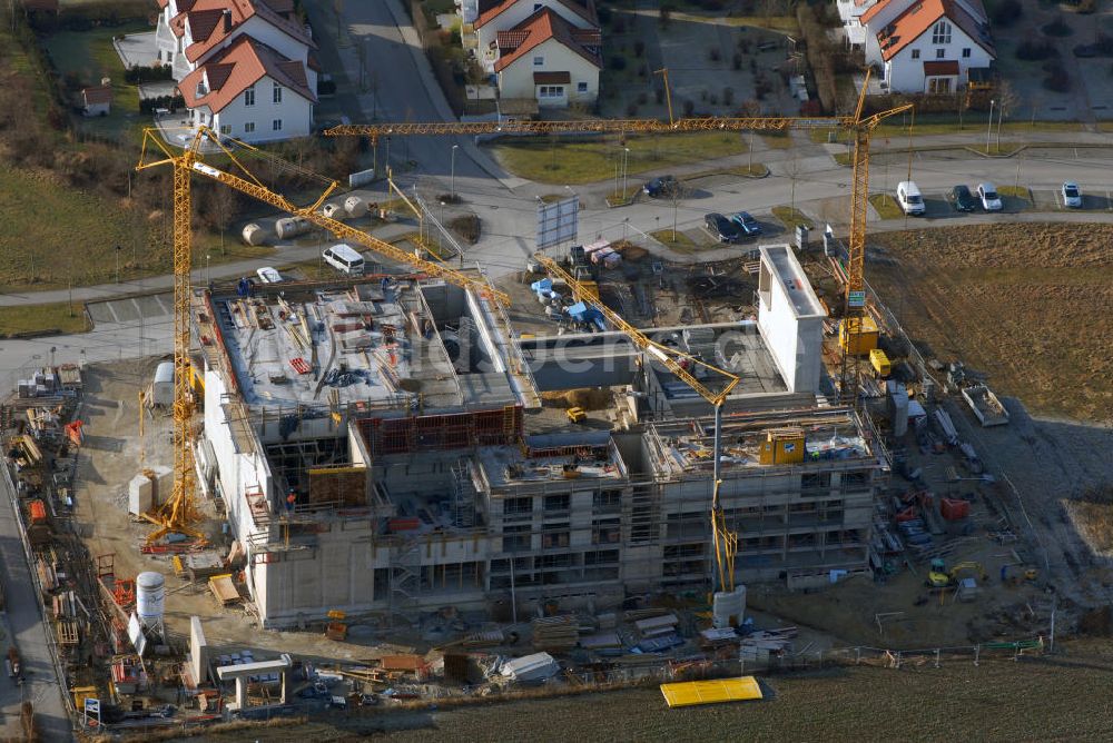 Neuried aus der Vogelperspektive: Neuried Blick auf die Baustelle des Pfarrzentrum