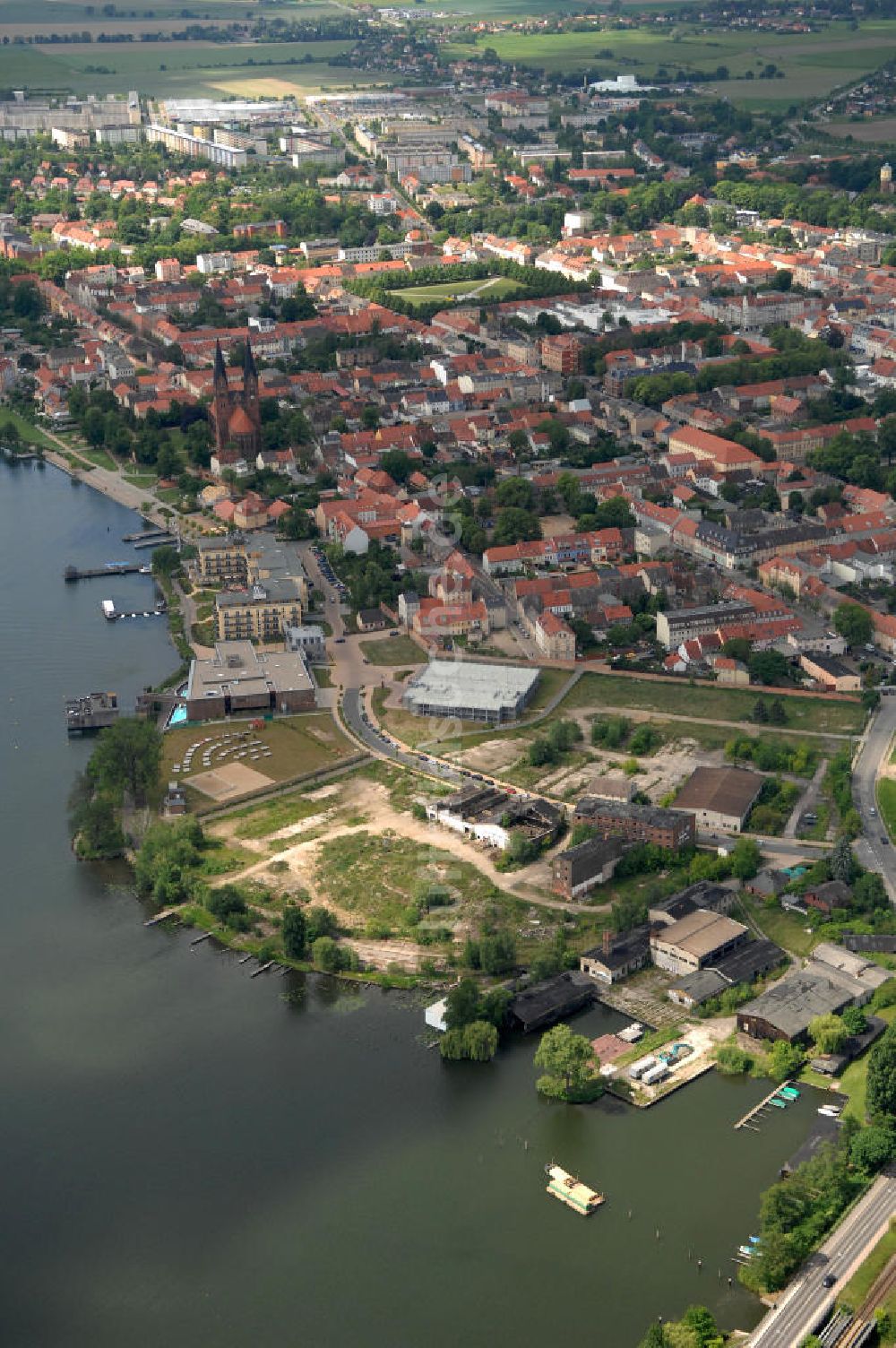 Neuruppin von oben - Neuruppin am Ruppiner See