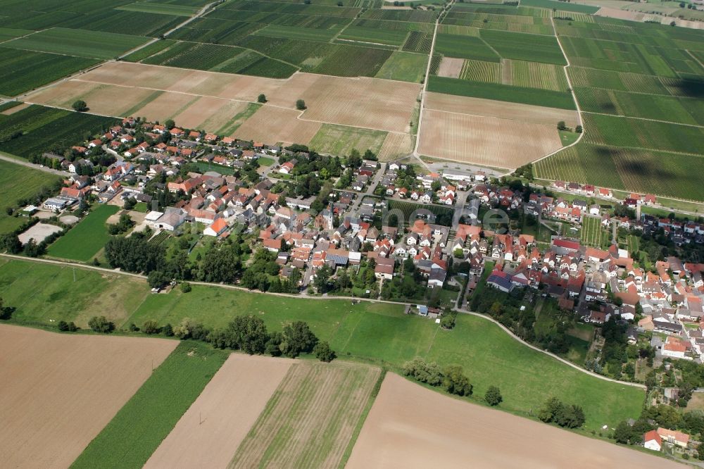 Duttweiler von oben - Neustadt an der Weinstraße OT Duttweiler im Bundesland Rheinland-Pfalz