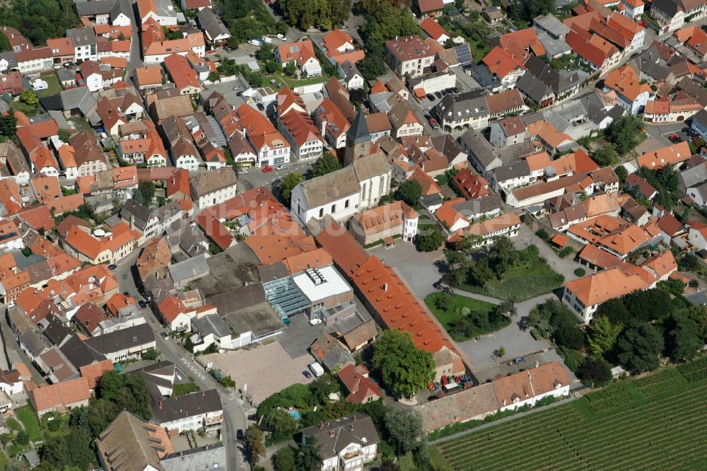 Mußbach von oben - Neustadt an der Weinstraße OT Mußbach im Bundesland Rheinland-Pfalz