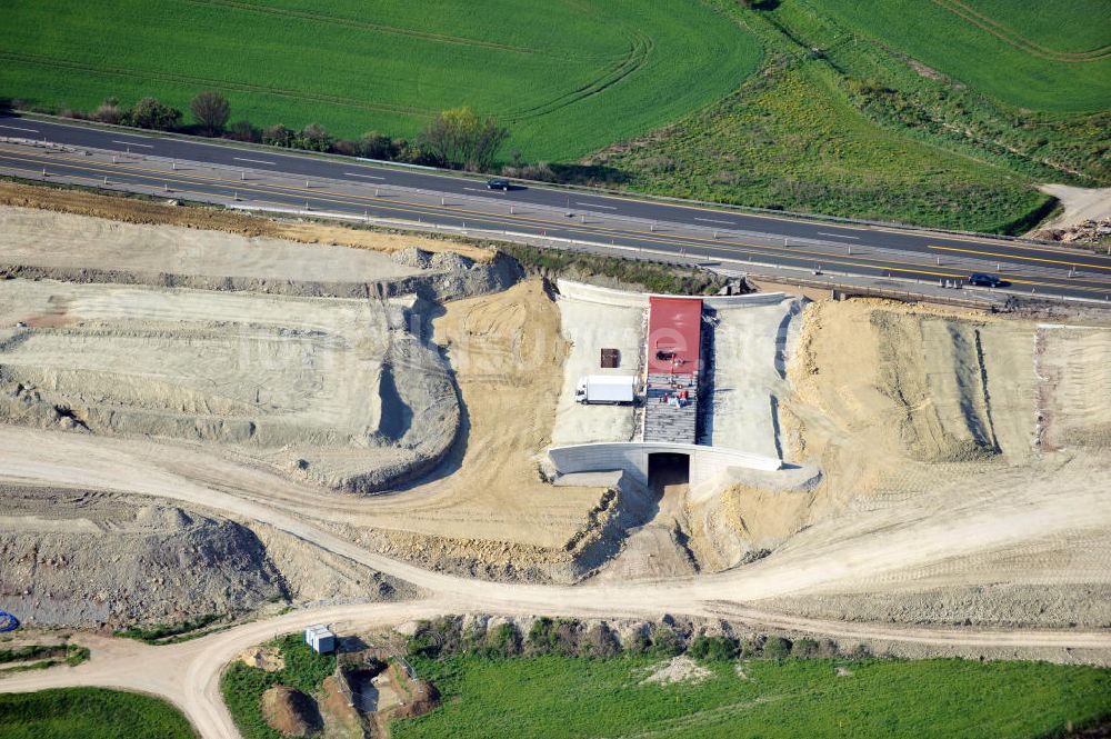 Luftbild Magdala - Neutrassierung / Verlegung der Bundesautobahn BAB A4 bei Magdala in Thüringen