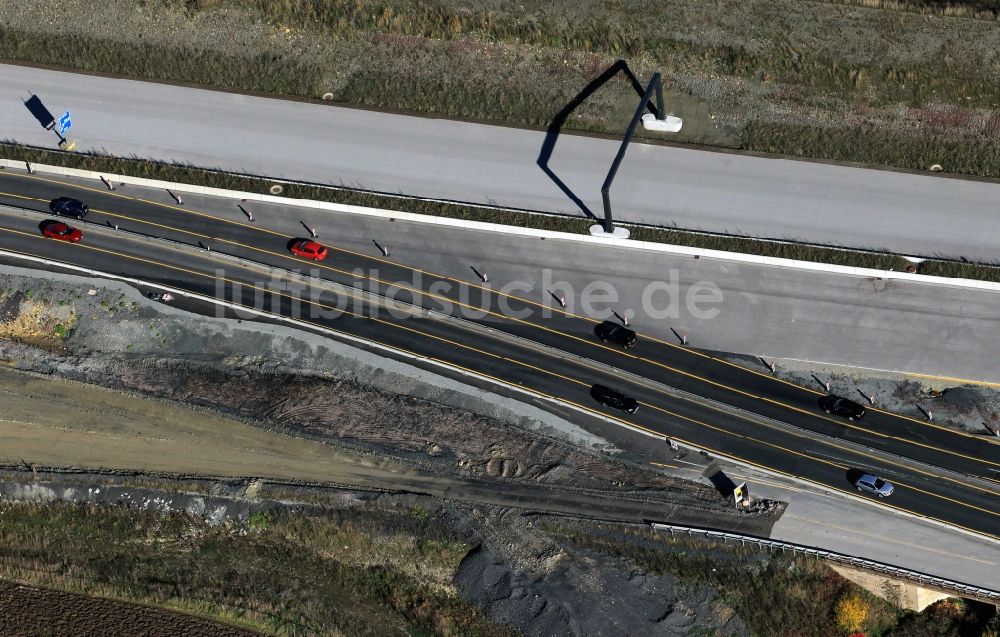 Luftbild Magdala - Neutrassierung / Verlegung der Bundesautobahn BAB A4 bei Magdala in Thüringen