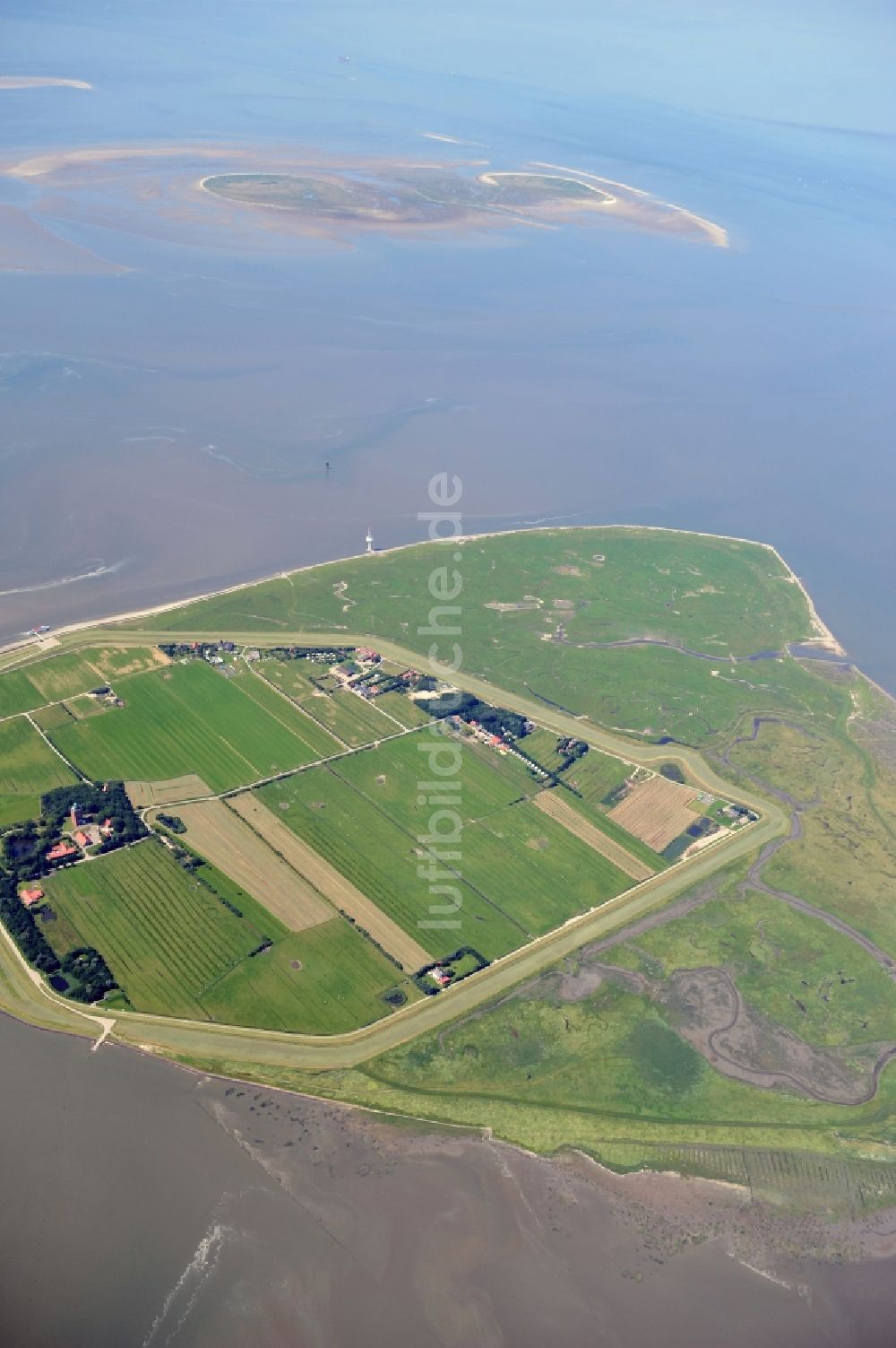 Neuwerk (Insel) von oben - Neuwerk - Insel im südöstlichen Teil der Nordsee