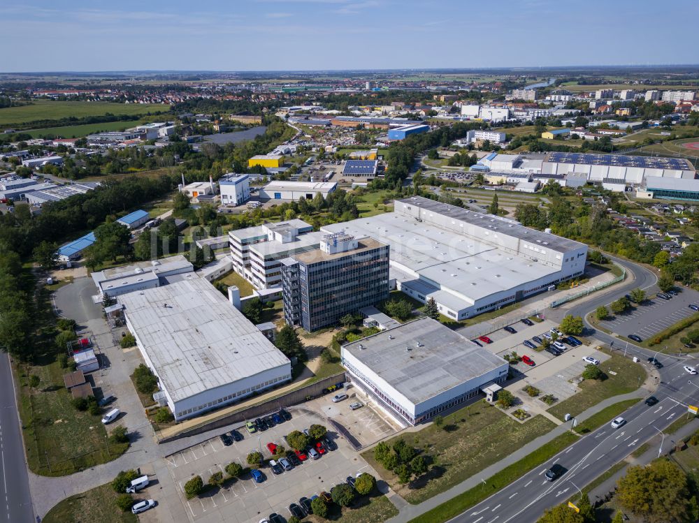 Riesa von oben - Neways Electronics Riesa GmbH & Co Neways Electronics Riesa GmbH & Co. KG in Riesa im Bundesland Sachsen, Deutschland