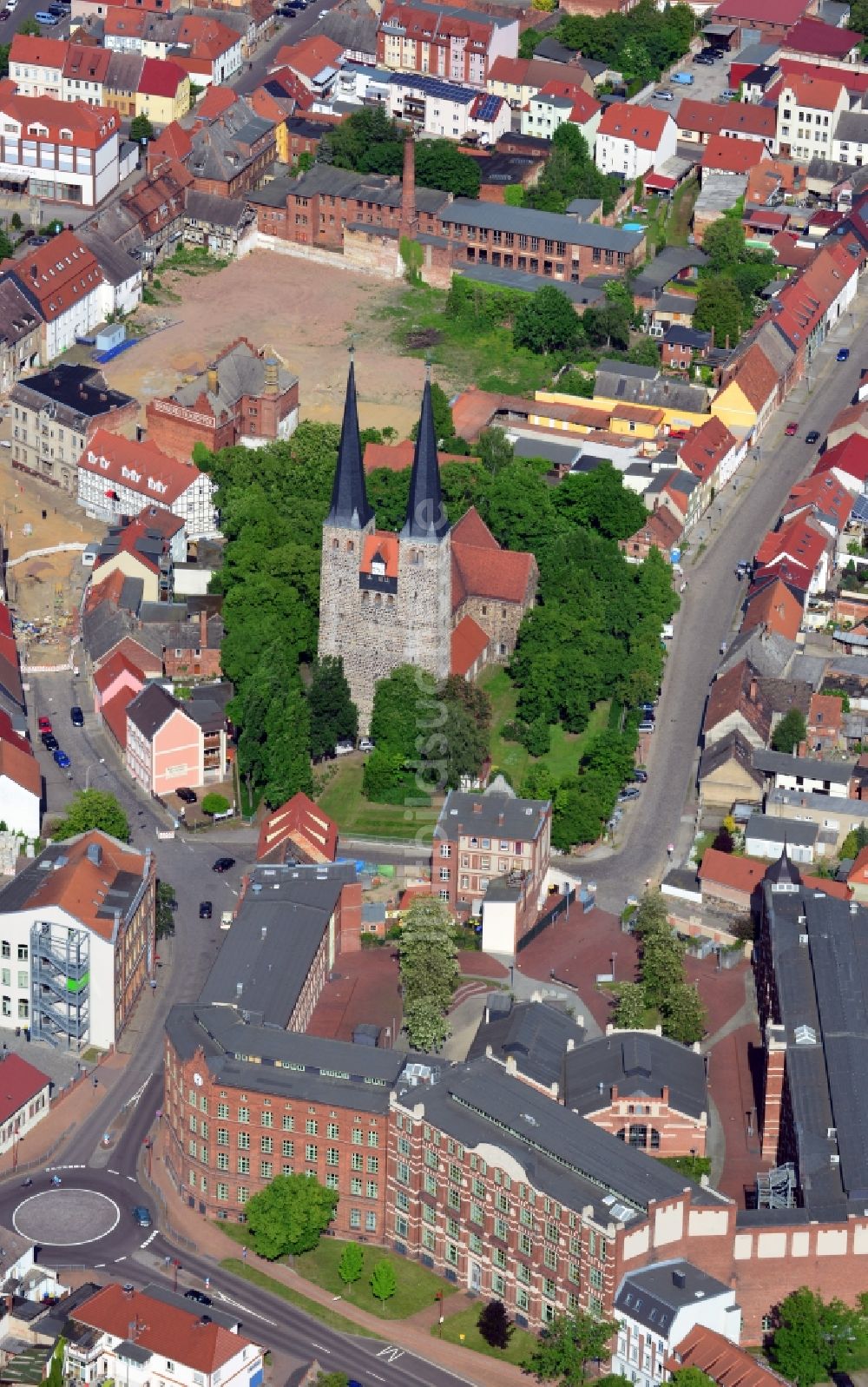 Burg von oben - Nicolaikirche in Burg im Bundesland Sachsen-Anhalt