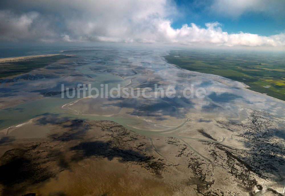 Luftaufnahme Norderney - Niedersächsische Wattenmeer bei Norderney im gleichnamigen Nationalpark