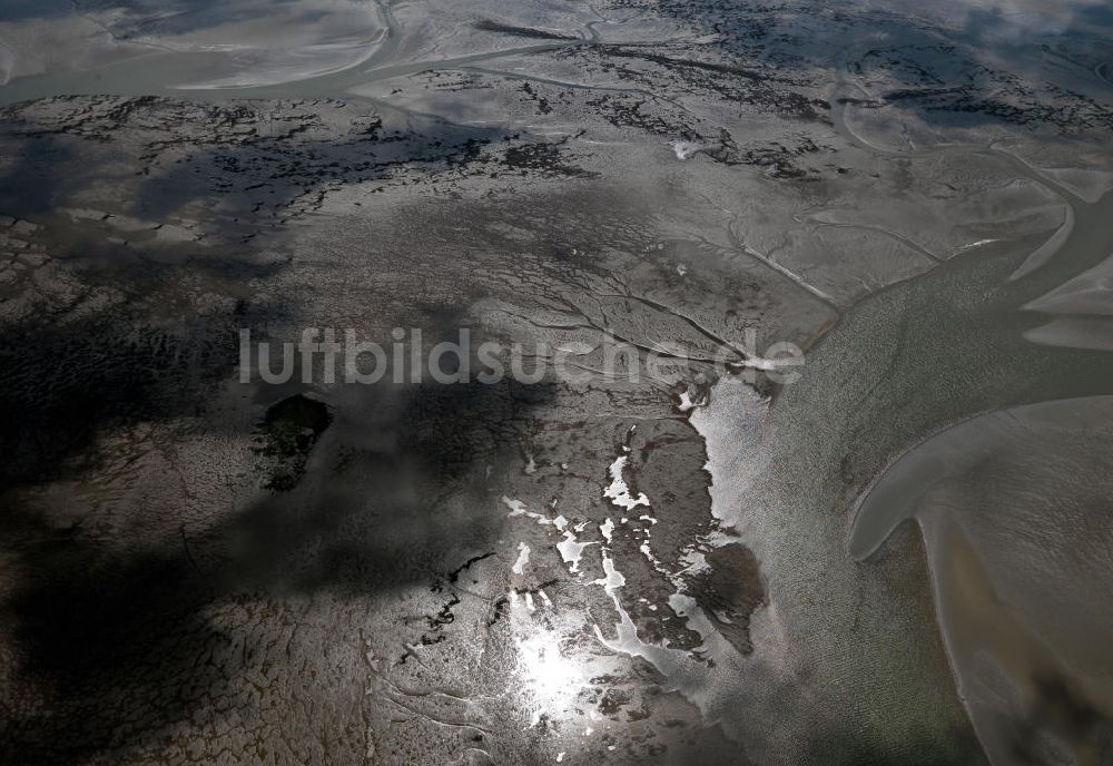 Norderney von oben - Niedersächsische Wattenmeer bei Norderney im gleichnamigen Nationalpark