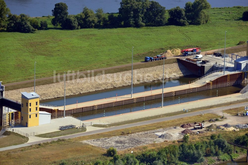 Luftaufnahme Magdeburg - Niedrigwasserschleuse Magdeburg im Bundesland Sachsen-Anhalt