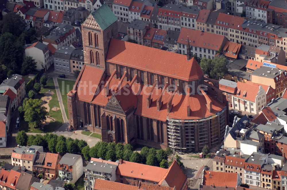 Wismar von oben - Nikolaikirche