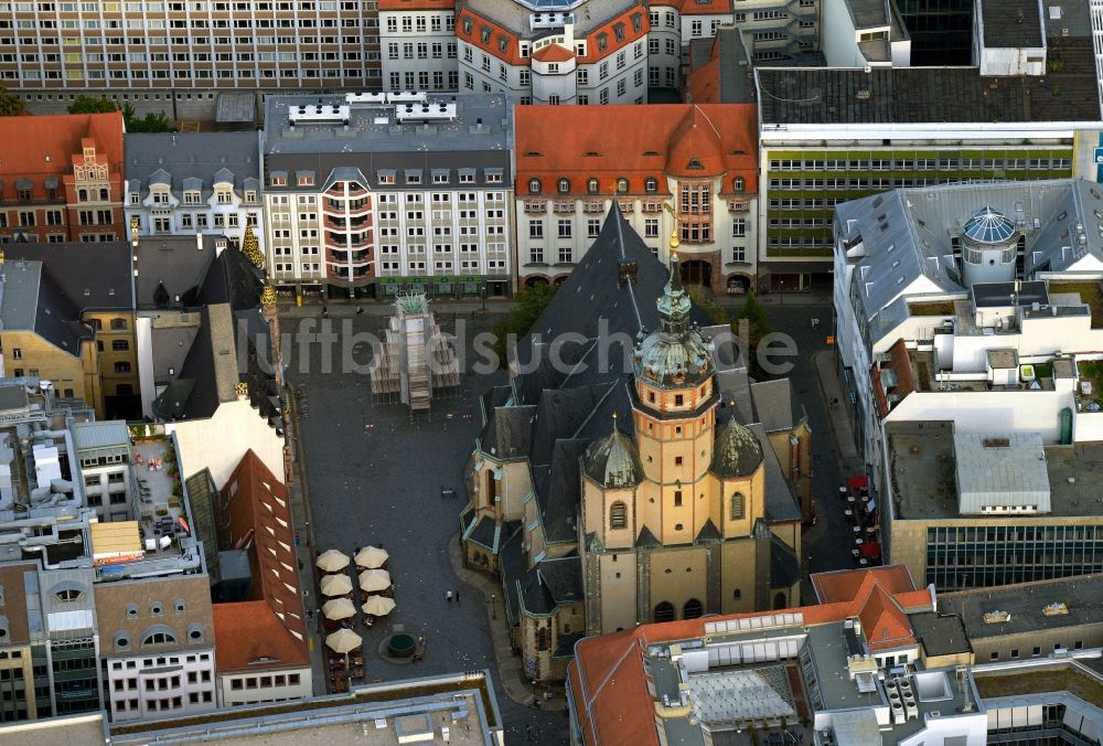 Leipzig von oben - Nikolaikirche in Leipzig im Bundesland Sachsen