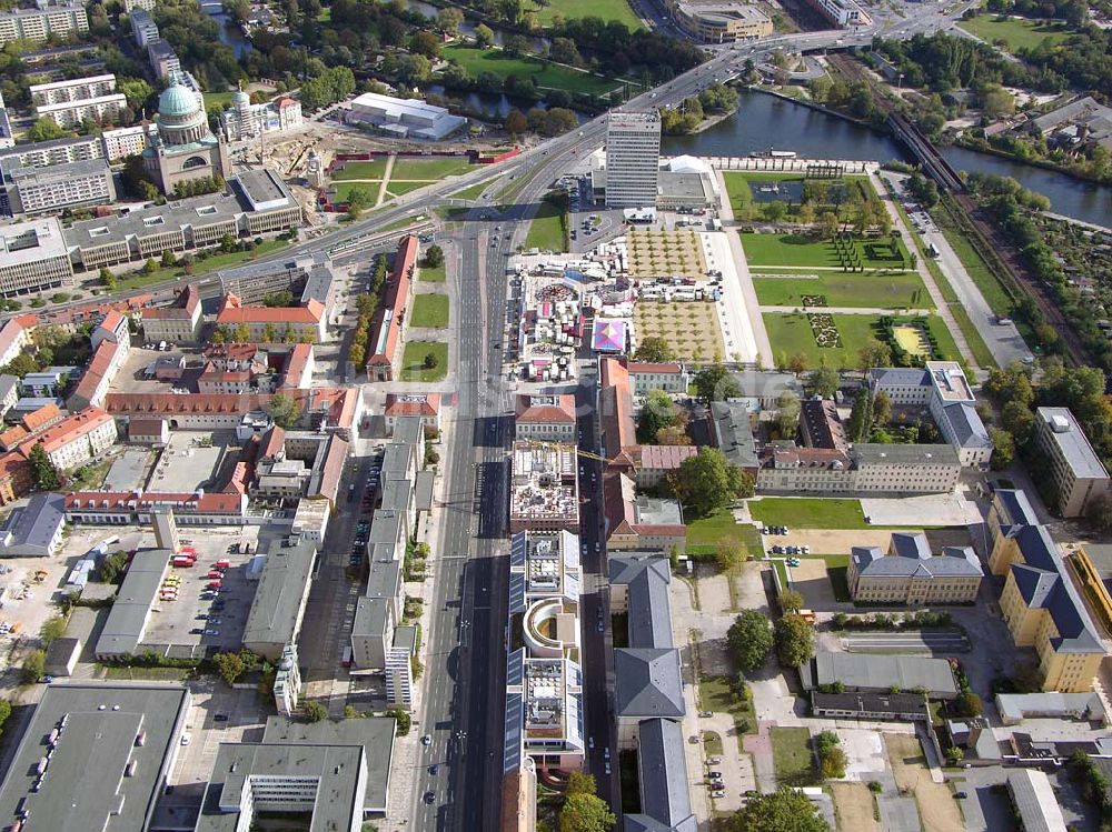 Potsdam von oben - Nikolaikirche und Ministerium von Potsdam