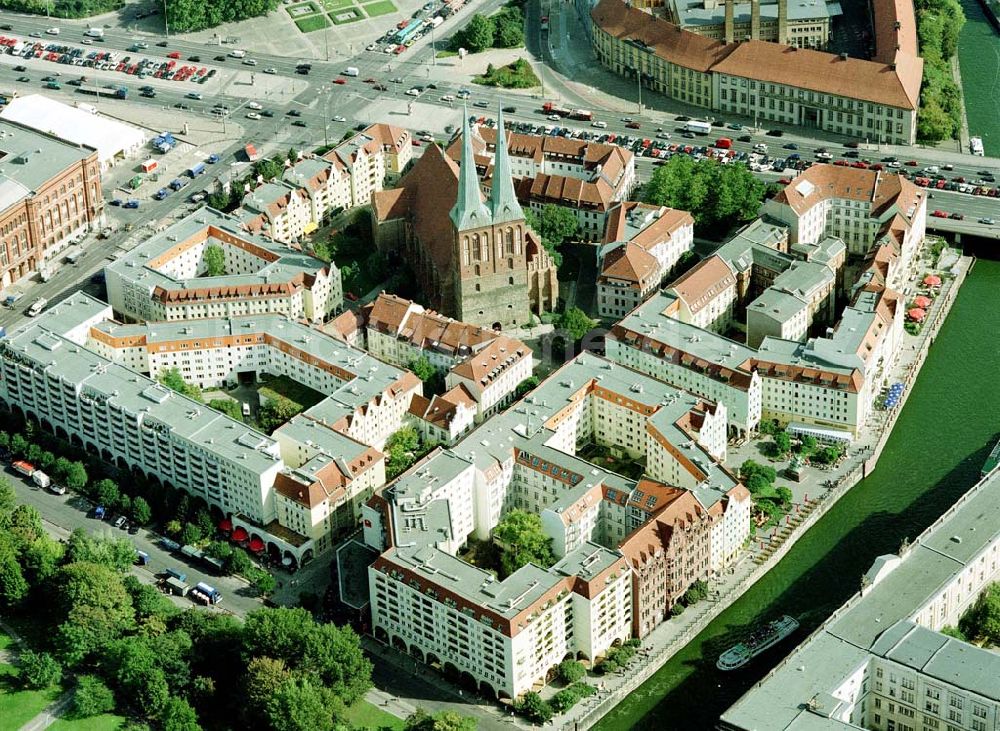 Berlin aus der Vogelperspektive: Nikolaiviertel in Berlin - Mitte.