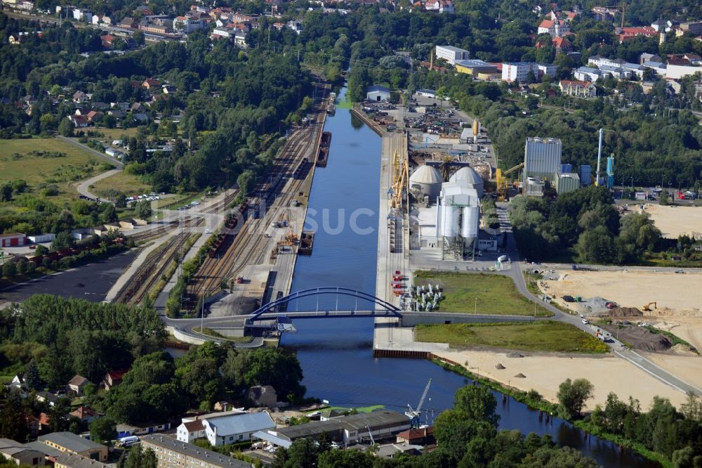 Königs Wusterhausen von oben - Nordhafen am Nottekanal in Königs Wusterhausen im Bundesland Brandenburg