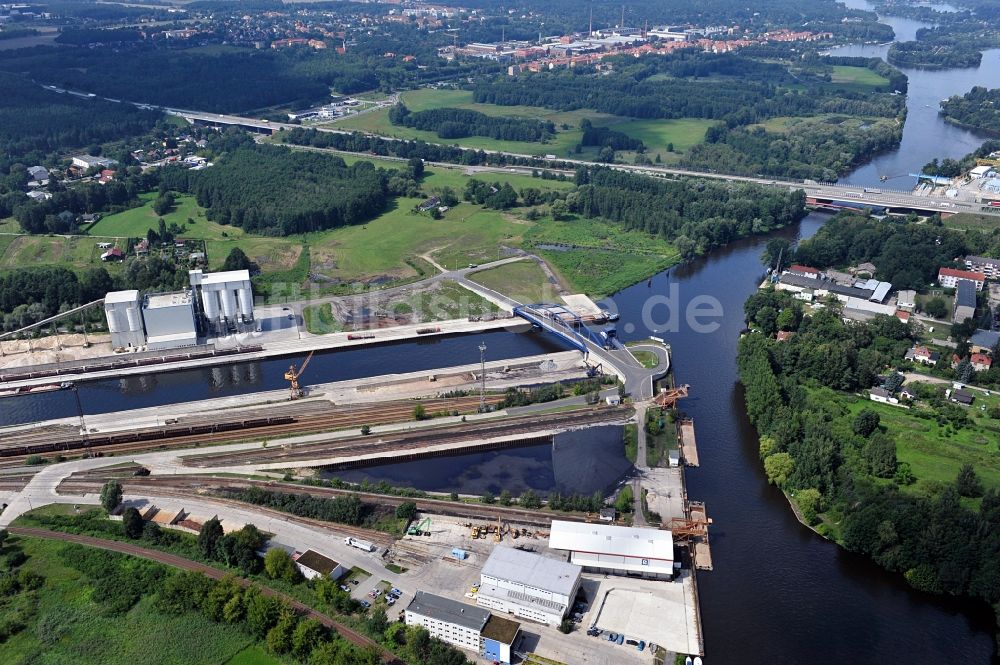 Luftaufnahme Königs Wusterhausen - Nordhafen, Südhafen und Hafenerweiterung in Königs Wusterhausen im Bundesland Brandenburg