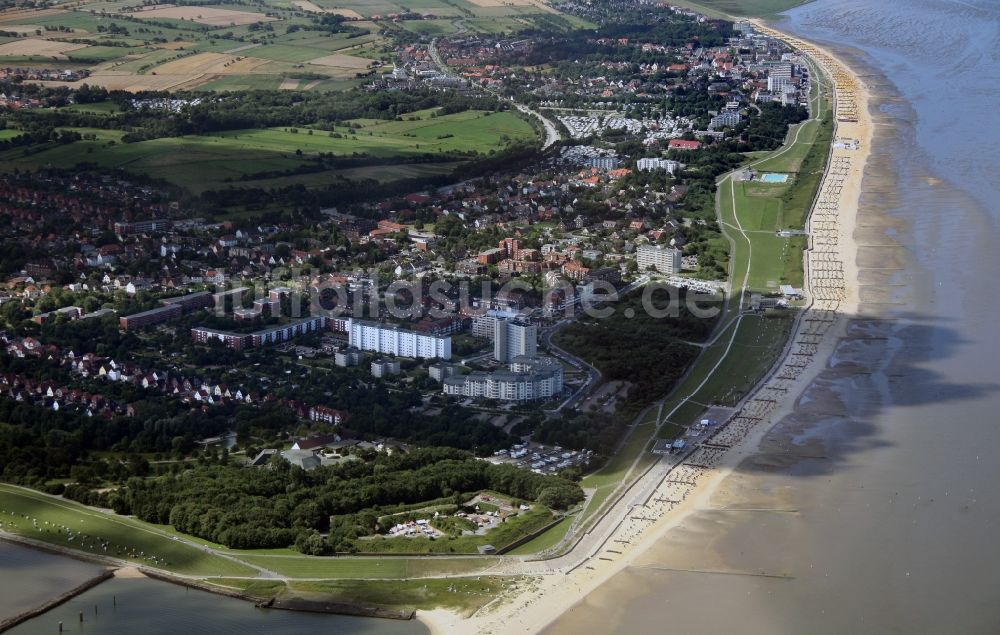 Luftbild Cuxhaven - Nordseeküste vor Cuxhafen im Bundesland Niedersachsen