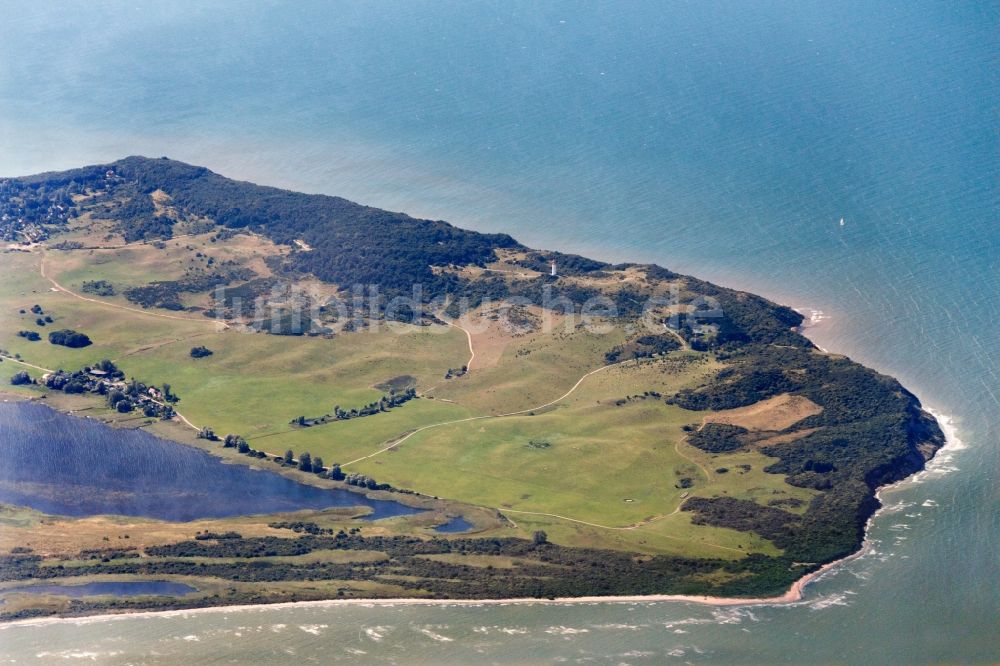 Luftaufnahme Insel Hiddensee - Nordspitze der Insel Hiddensee im Bundesland Mecklenburg-Vorpommern