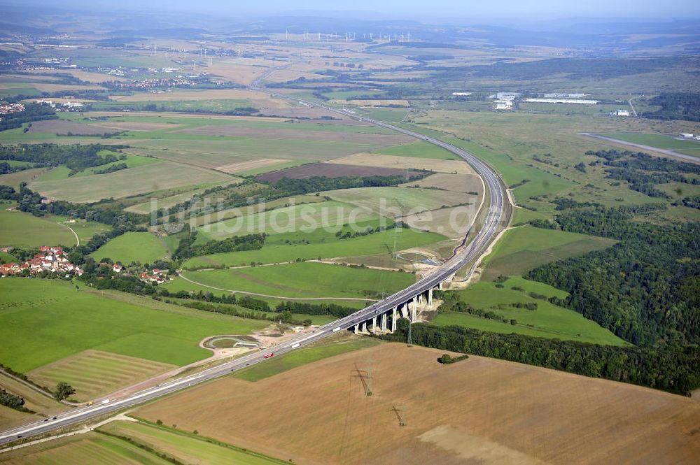 Luftbild Eisenach - Nordverlegung / Umfahrung Hörselberge der Autobahn E40 / A4 in Thüringen