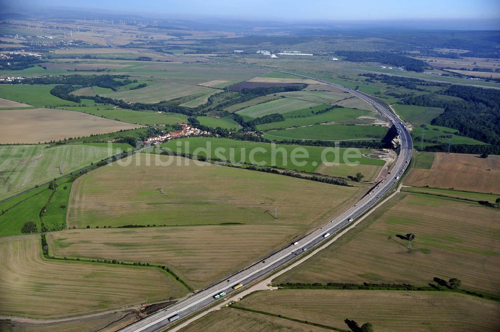 Eisenach von oben - Nordverlegung / Umfahrung Hörselberge der Autobahn E40 / A4 in Thüringen