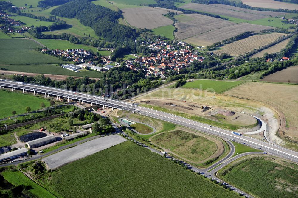 Eisenach aus der Vogelperspektive: Nordverlegung / Umfahrung Hörselberge der Autobahn E40 / A4 in Thüringen