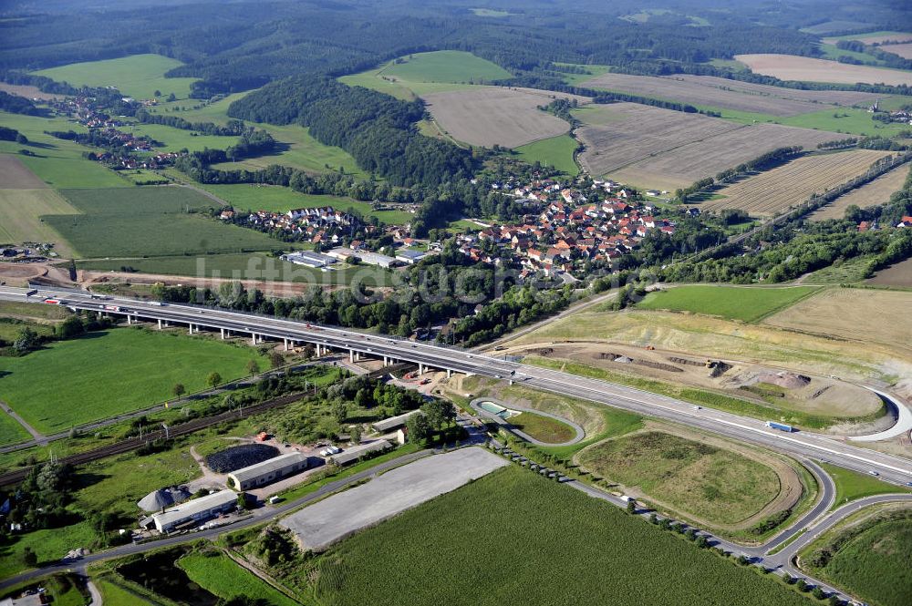 Luftbild Eisenach - Nordverlegung / Umfahrung Hörselberge der Autobahn E40 / A4 in Thüringen