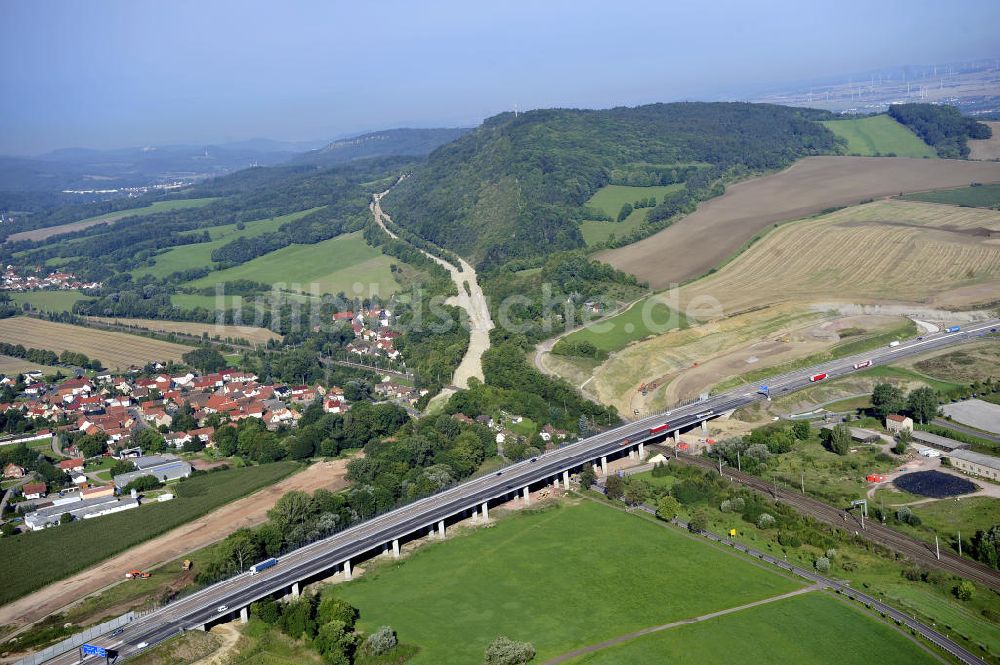 Luftaufnahme Eisenach - Nordverlegung / Umfahrung Hörselberge der Autobahn E40 / A4 in Thüringen