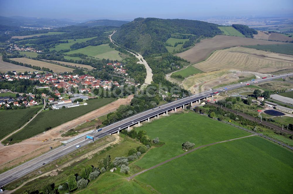 Eisenach von oben - Nordverlegung / Umfahrung Hörselberge der Autobahn E40 / A4 in Thüringen