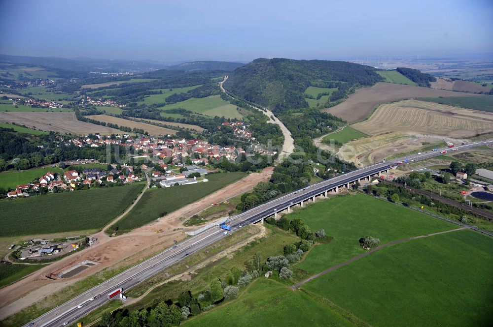 Eisenach aus der Vogelperspektive: Nordverlegung / Umfahrung Hörselberge der Autobahn E40 / A4 in Thüringen