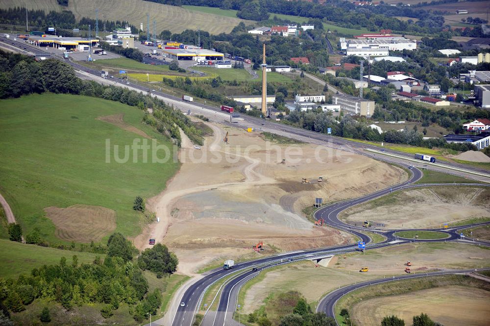 Luftaufnahme Eisenach - Nordverlegung / Umfahrung Hörselberge der Autobahn E40 / A4 in Thüringen